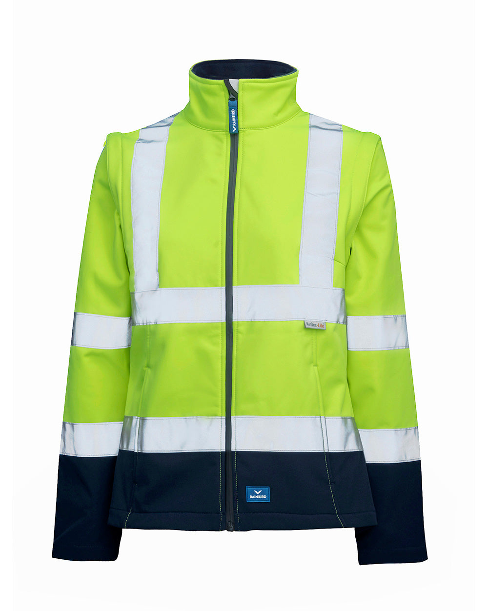 Carroll Softshell Jacket in Fluoro Yellow & Navy