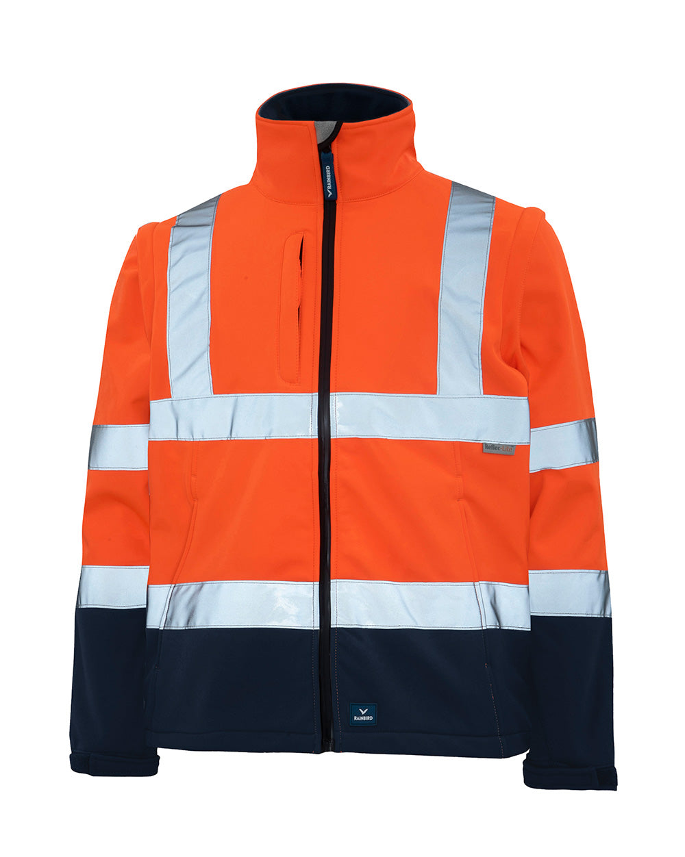 Landy Softshell Jacket in Fluoro Orange & Navy