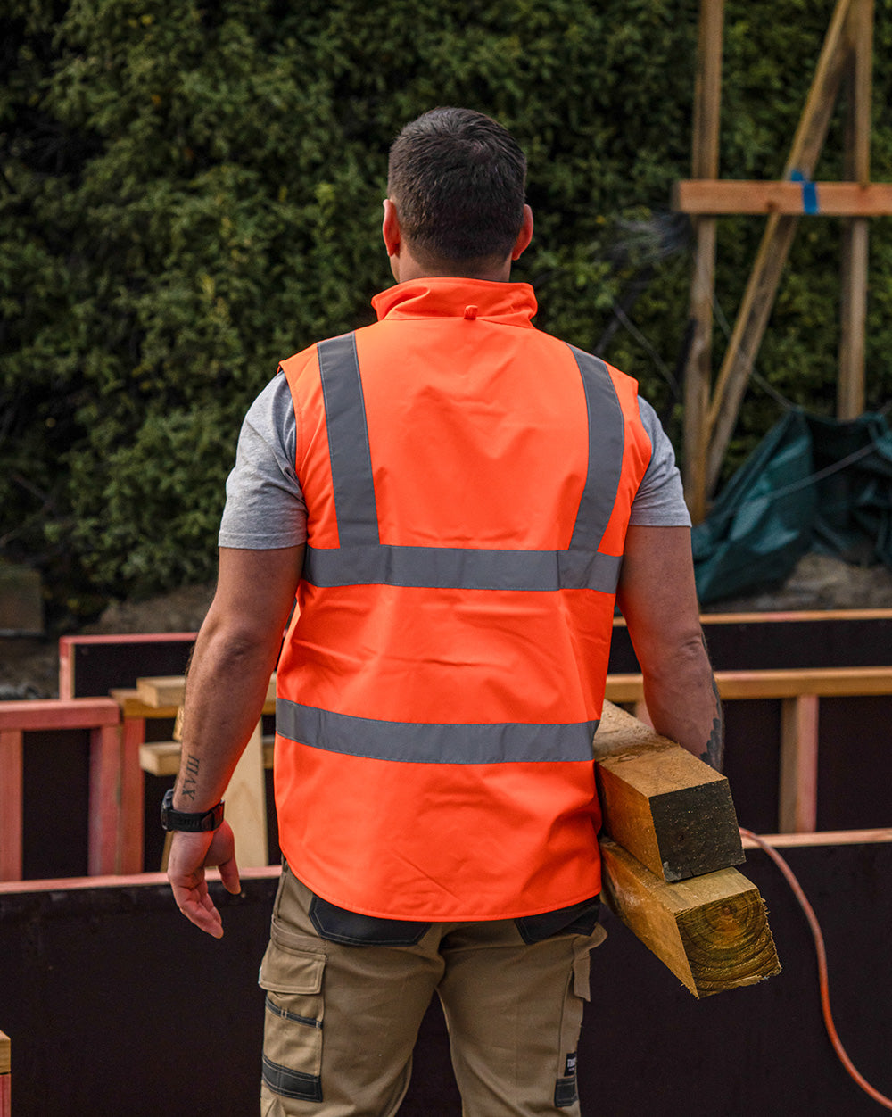 Reversible Utility Vest in Fluoro Orange