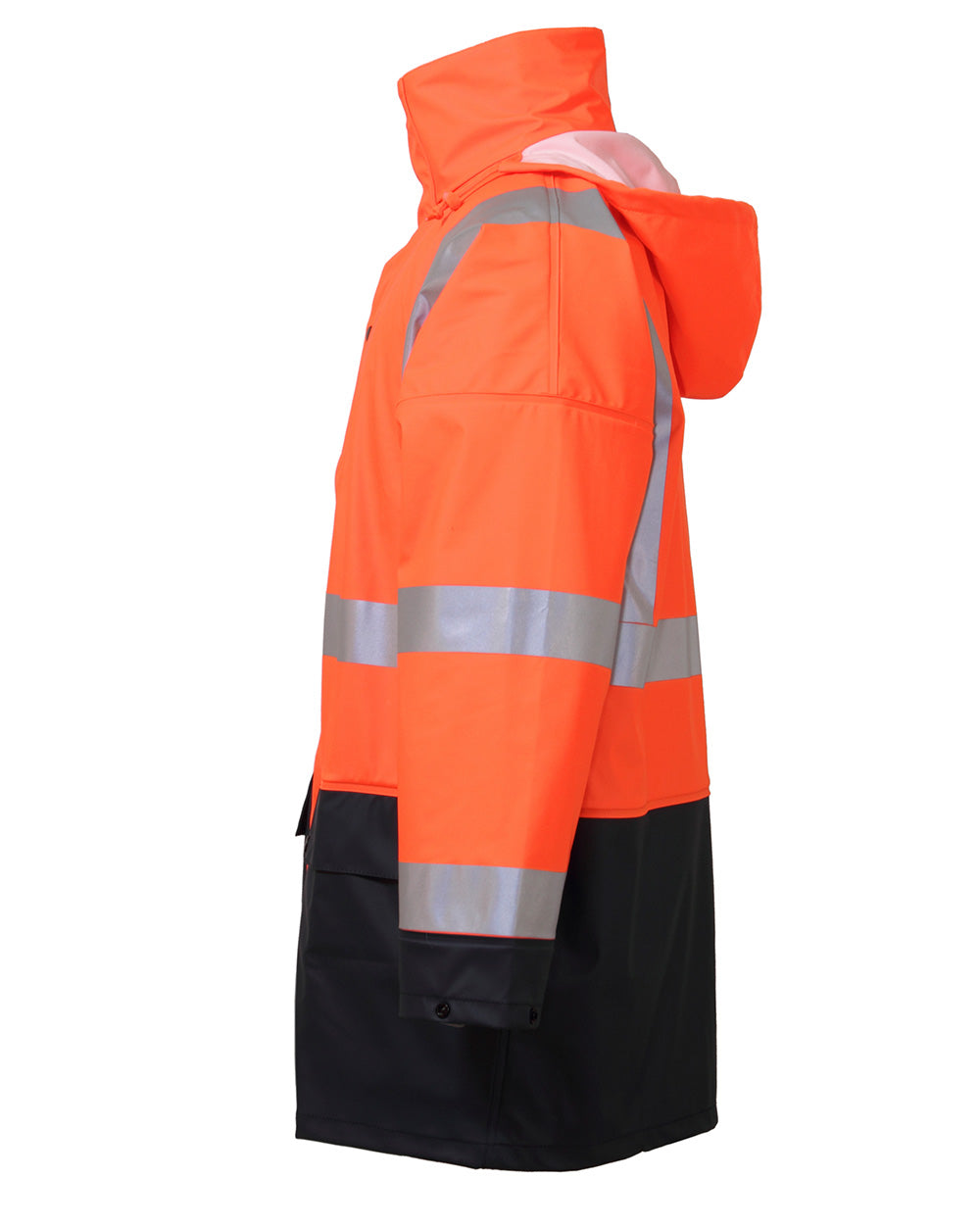 Shelter Jacket in Fluoro Orange & Navy