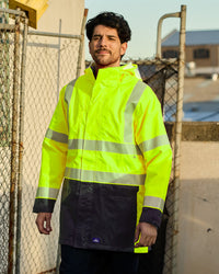 Hi-Vis Barassi Jacket in Fluoro Yellow & Navy