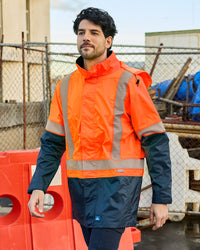 Hi-Vis Clarke Jacket in Fluoro Orange & Navy