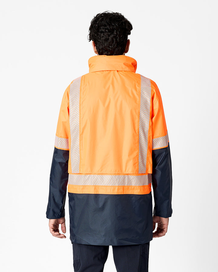 Hi-Vis Clarke Jacket in Fluoro Orange & Navy