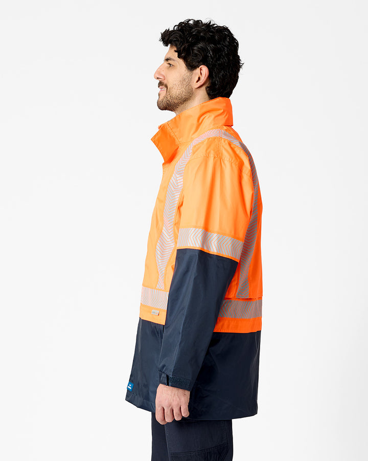 Hi-Vis Clarke Jacket in Fluoro Orange & Navy