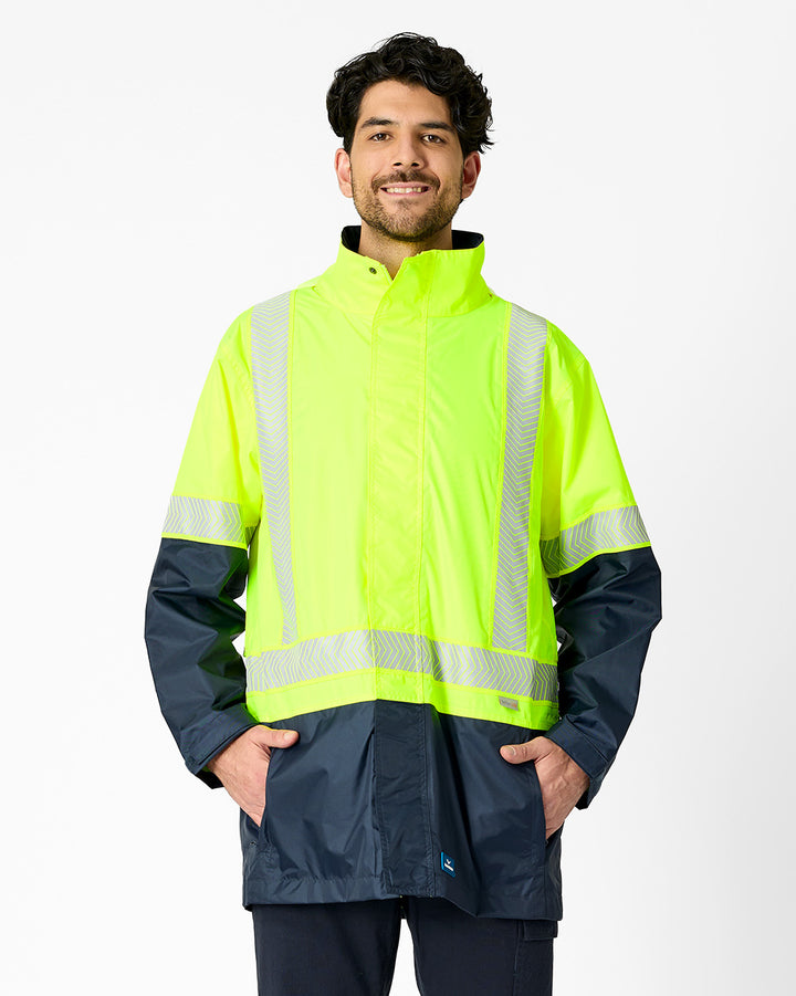Hi-Vis Clarke Jacket in Fluoro Yellow & Navy