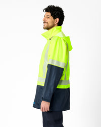 Hi-Vis Clarke Jacket in Fluoro Yellow & Navy