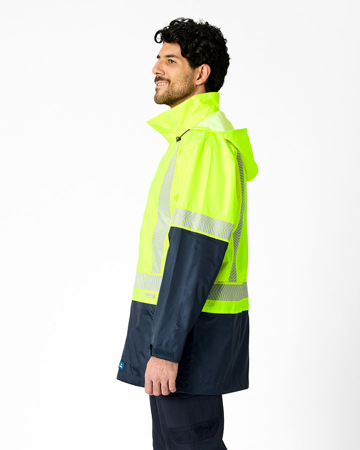 Hi-Vis Clarke Jacket in Fluoro Yellow & Navy