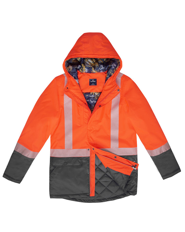Harvey Parka in Fluoro Orange & Charcoal