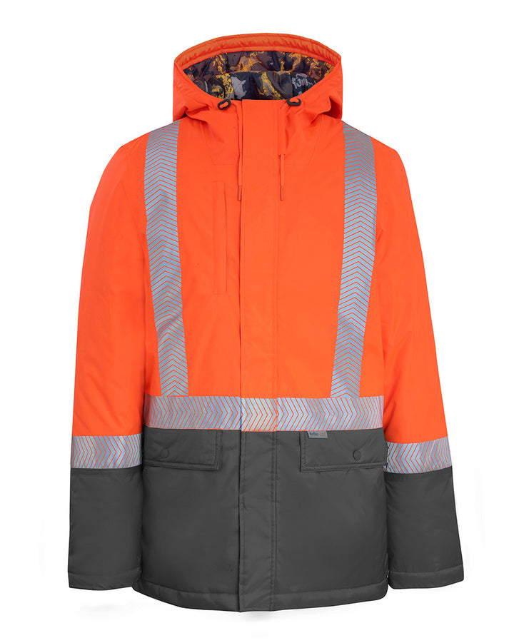 Harvey Parka in Fluoro Orange & Charcoal