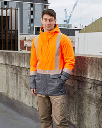 Harvey Parka in Fluoro Orange & Charcoal