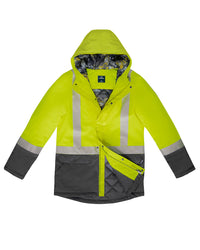 Harvey Parka in Fluoro Yellow & Charcoal