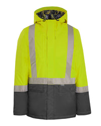 Harvey Parka in Fluoro Yellow & Charcoal