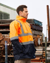 Hi-Vis Healy 4-in-1 Jacket & Vest in Fluoro Orange & Navy