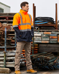 Hi-Vis Healy 4-in-1 Jacket & Vest in Fluoro Orange & Navy