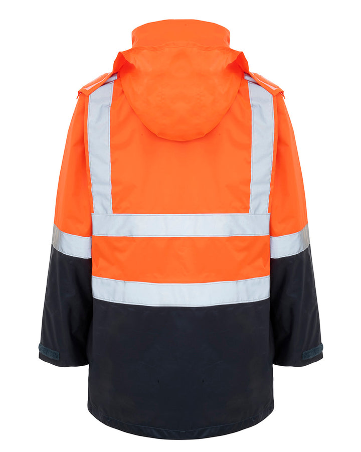 Hi-Vis Healy 4-in-1 Jacket & Vest in Fluoro Orange & Navy