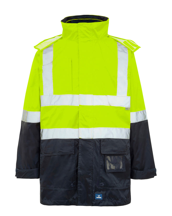 Hi-Vis Healy 4-in-1 Jacket & Vest in Fluoro Yellow & Navy
