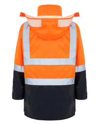 Hi-Vis 4-in-1 Utility Jacket & Vest in Fluoro Orange & Navy