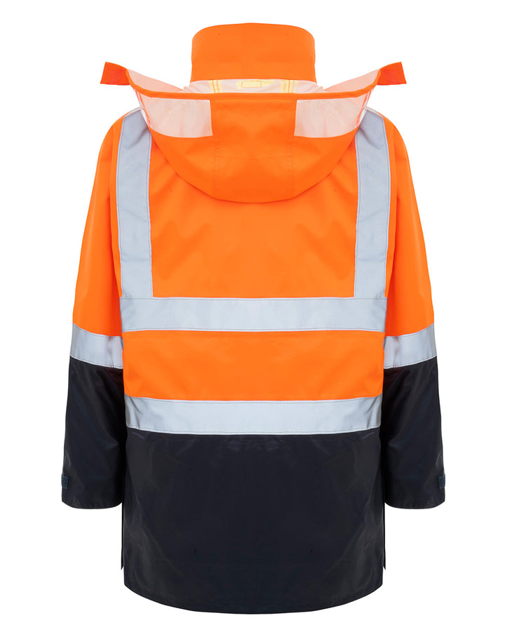 Hi-Vis 4-in-1 Utility Jacket & Vest in Fluoro Orange & Navy