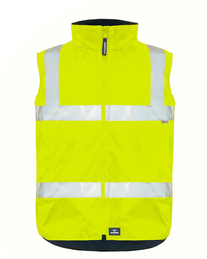 Hi-Vis 4-in-1 Utility Jacket & Vest in Fluoro Yellow & Navy