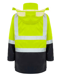 Hi-Vis 4-in-1 Utility Jacket & Vest in Fluoro Yellow & Navy