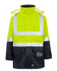 Hi-Vis 4-in-1 Utility Jacket & Vest in Fluoro Yellow & Navy