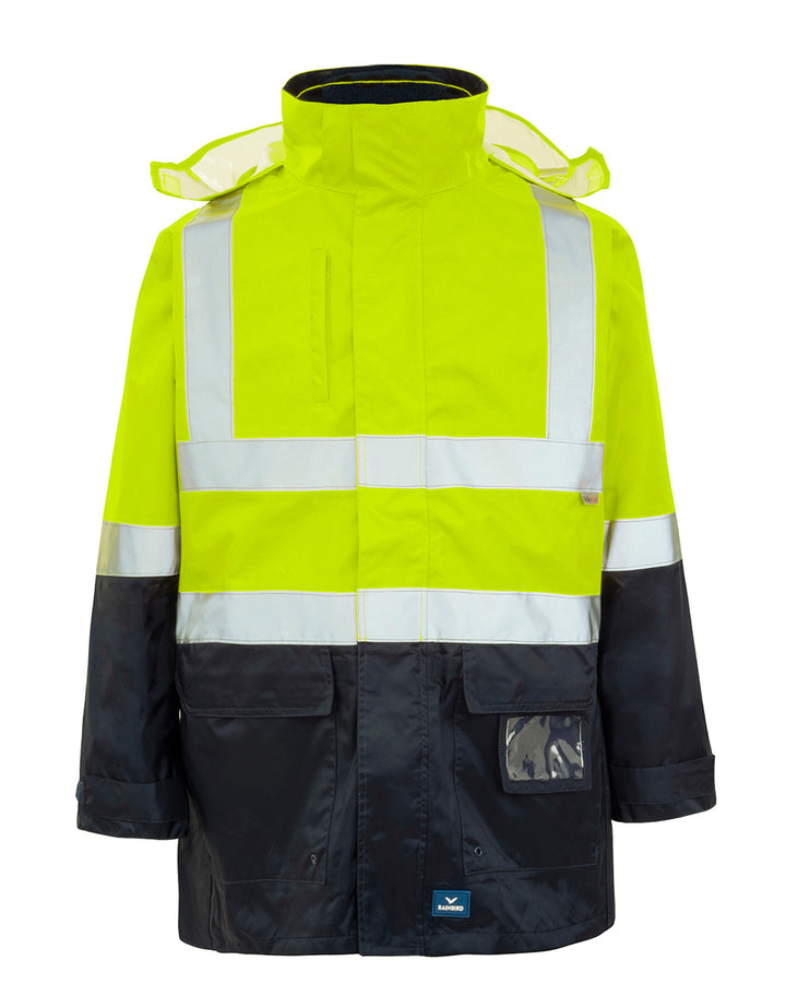 Hi-Vis 4-in-1 Utility Jacket & Vest in Fluoro Yellow & Navy