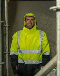 Hi-Vis 4-in-1 Utility Jacket & Vest in Fluoro Yellow & Navy