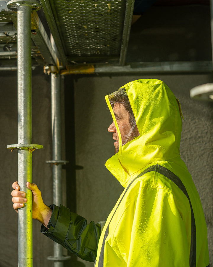Hi-Vis 4-in-1 Utility Jacket & Vest in Fluoro Yellow & Navy
