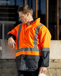 Hi-Vis Assist Jacket in Fluoro Orange & Navy