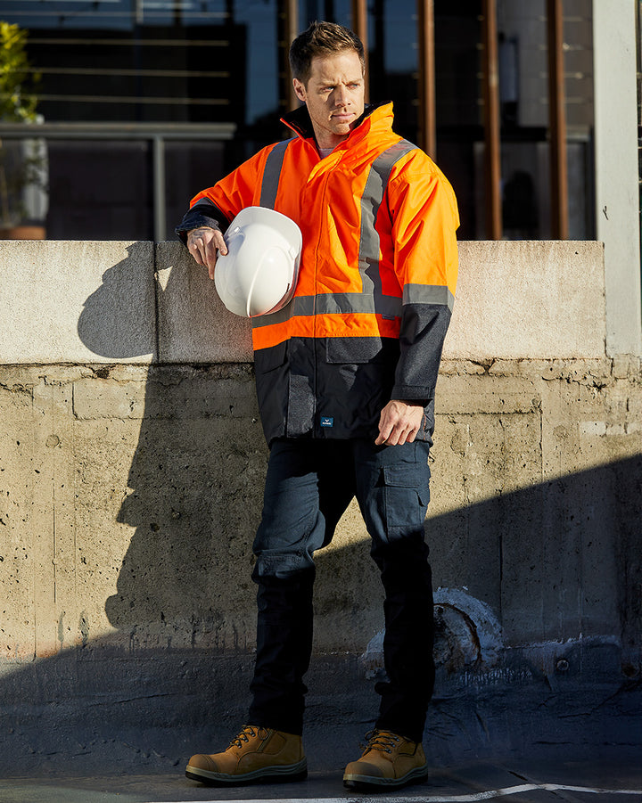 Hi-Vis Assist Jacket in Fluoro Orange & Navy