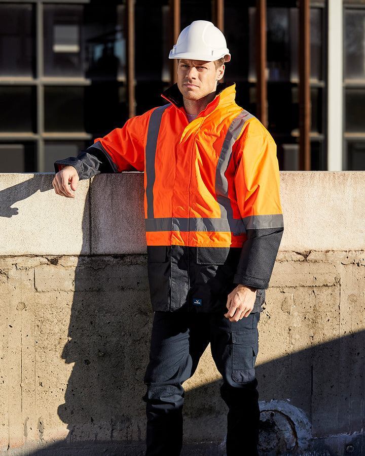 Hi-Vis Assist Jacket in Fluoro Orange & Navy