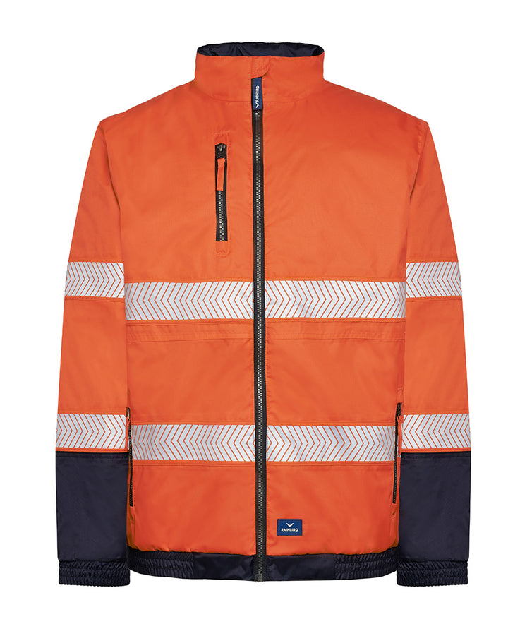 Cahill Hi-Vis Jacket in Fluoro Orange & Navy