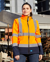 Hi-Vis Carroll Softshell Jacket in Fluoro Orange & Navy