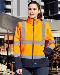 Hi-Vis Carroll Softshell Jacket in Fluoro Orange & Navy