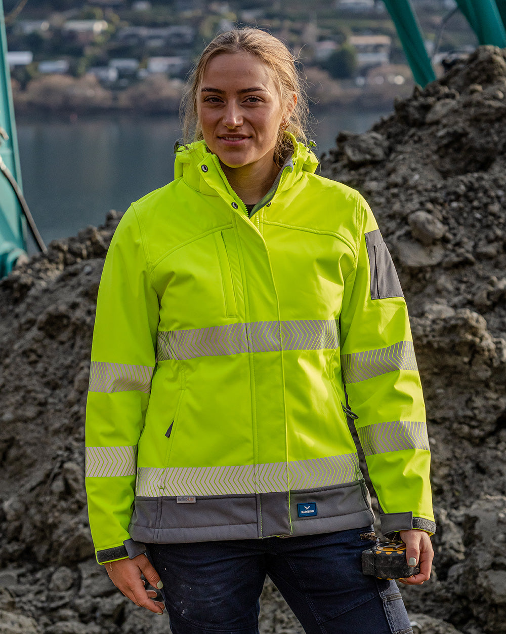 Ellis Hi-Vis Softshell in Fluoro Yellow & Charcoal