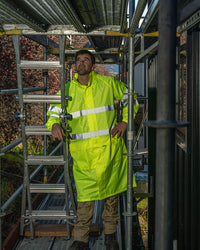 Hi-Vis Eales Long Jacket with Tape in Fluoro Yellow