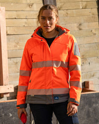 Ellis Hi-Vis Softshell in Fluoro Orange & Charcoal