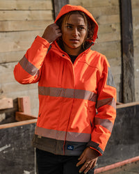 Ellis Hi-Vis Softshell in Fluoro Orange & Charcoal