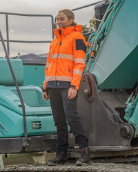 Ellis Hi-Vis Softshell in Fluoro Orange & Navy