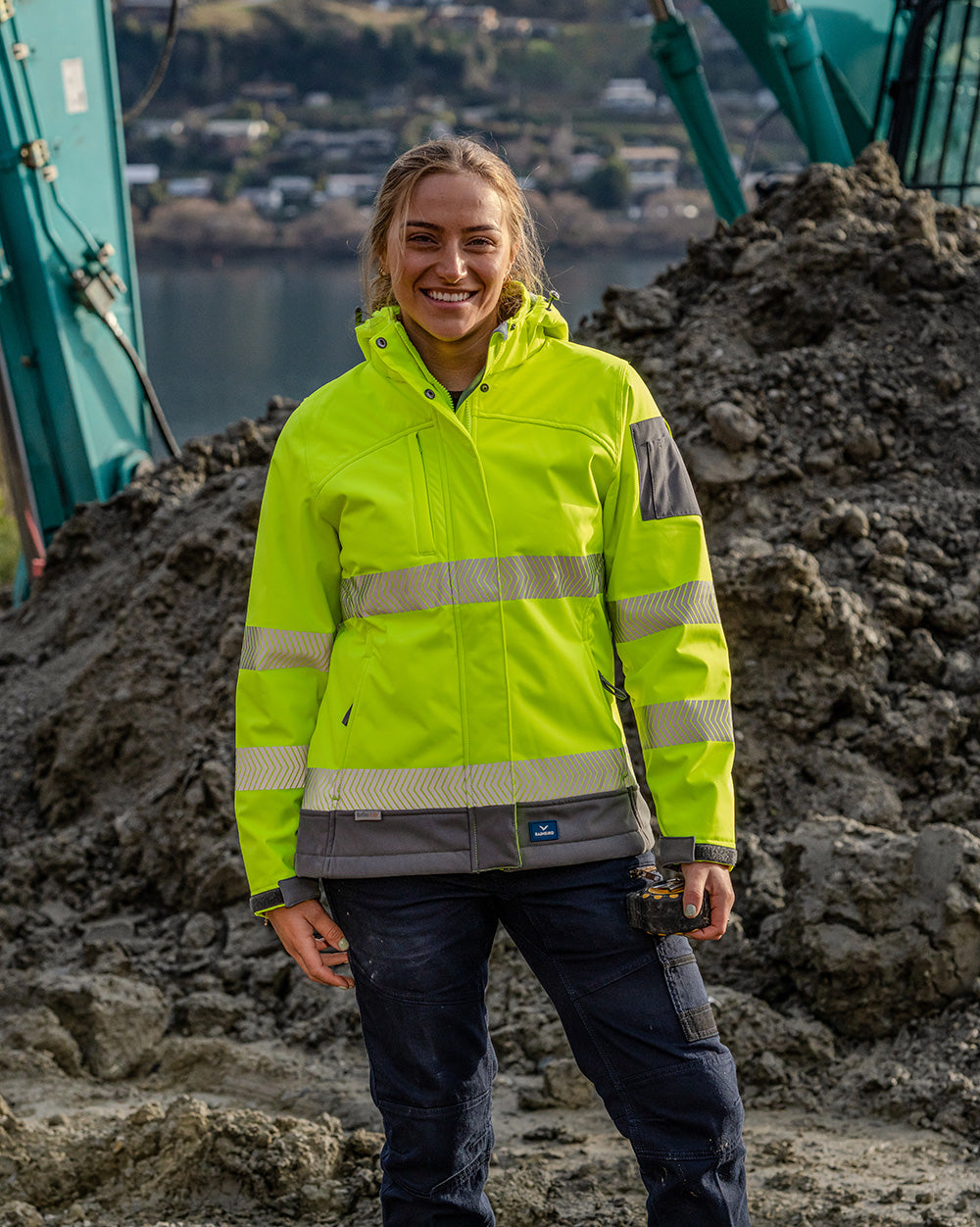 Ellis Hi-Vis Softshell in Fluoro Yellow & Charcoal