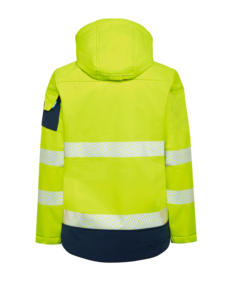 Ellis Hi-Vis Softshell in Fluoro Yellow & Navy