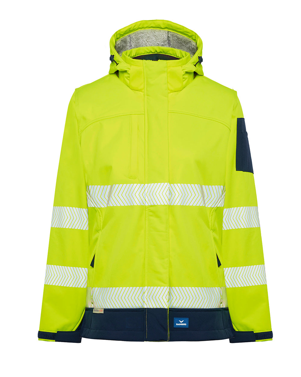 Ellis Hi-Vis Softshell in Fluoro Yellow & Navy