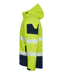 Jones Hi-Vis Softshell Coat in Fluoro Yellow & Navy