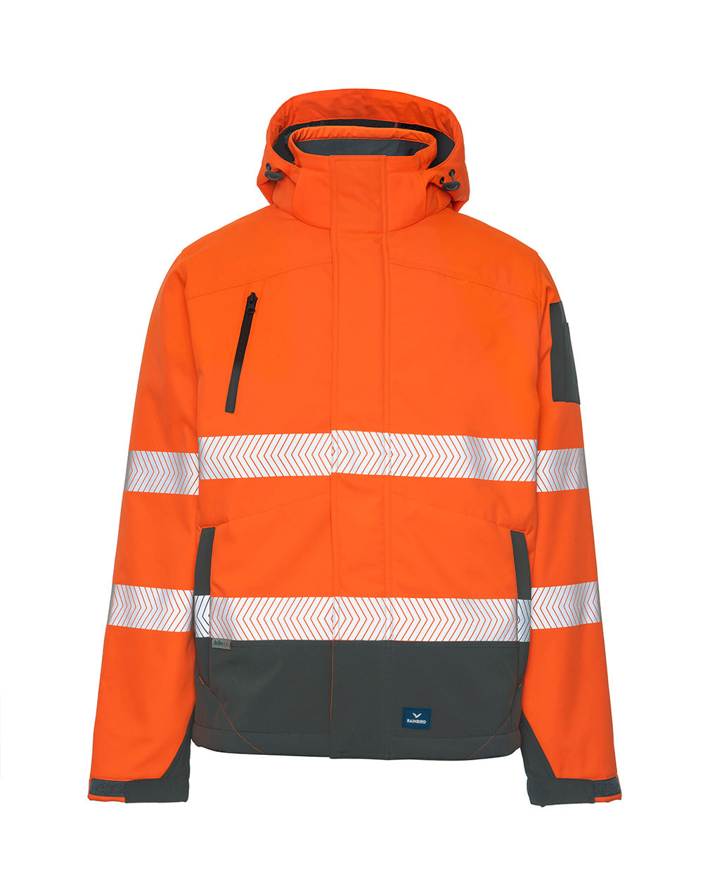 Jones Hi-Vis Softshell Coat in Fluoro Orange & Charcoal