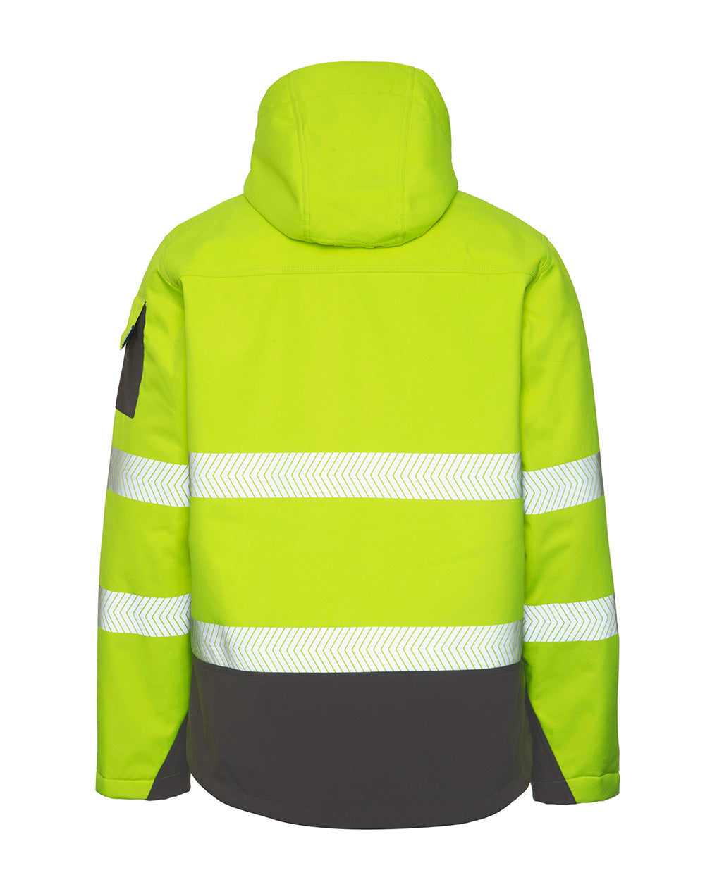 Jones Hi-Vis Softshell Coat in Fluoro Yellow & Charcoal