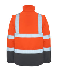 Hi-Vis Landy Softshell Jacket in Fluoro Orange & Charcoal