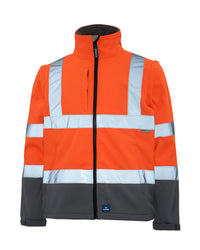 Hi-Vis Landy Softshell Jacket in Fluoro Orange & Charcoal