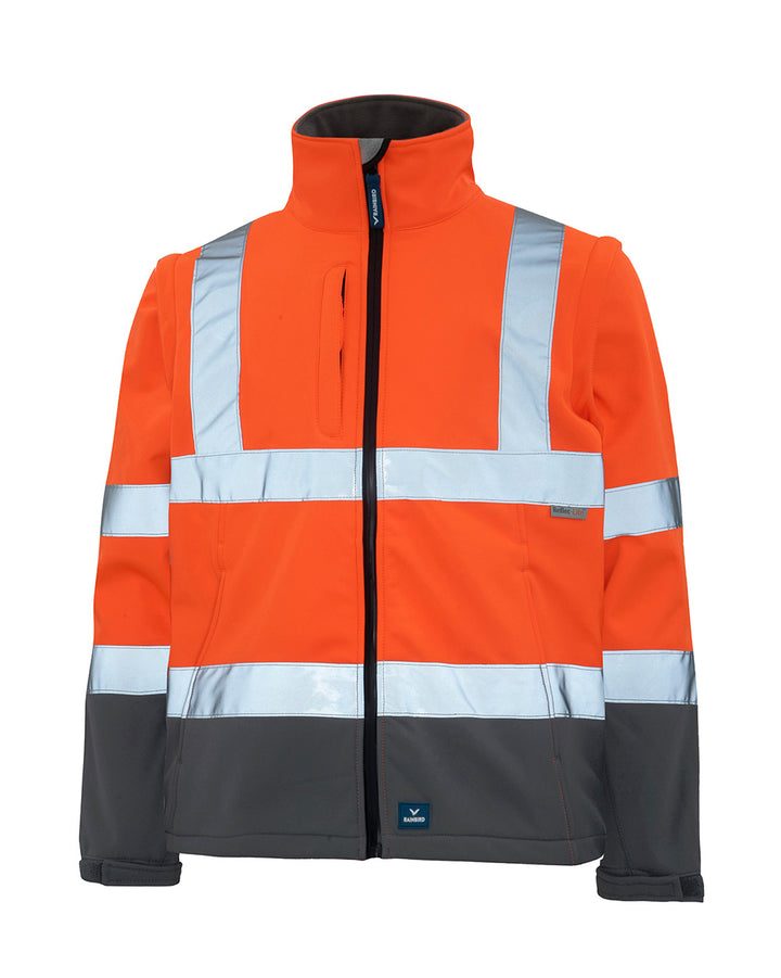 Hi-Vis Landy Softshell Jacket in Fluoro Orange & Charcoal