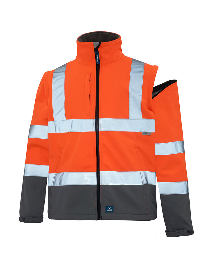 Hi-Vis Landy Softshell Jacket in Fluoro Orange & Charcoal