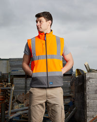 Hi-Vis Landy Softshell Jacket in Fluoro Orange & Charcoal